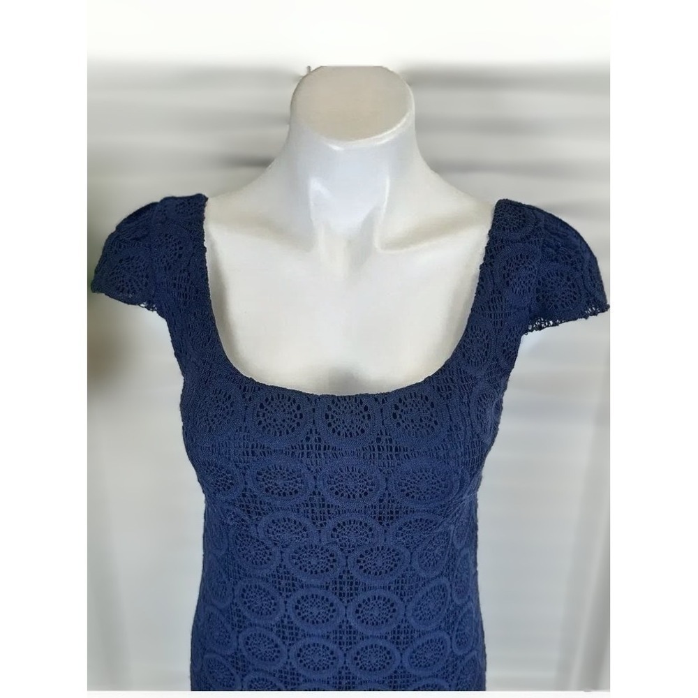 Lilly Pulitzer Laurent Navy Zanzibar Lace Empire Waist Dress 003550 Size 00 - Picture 2 of 11